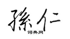 王正良孫仁行書個性簽名怎么寫