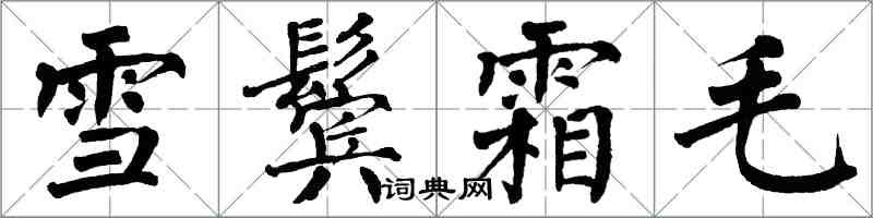 翁闓運雪鬢霜毛楷書怎么寫