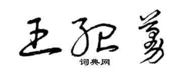 曾慶福王紀蔓草書個性簽名怎么寫