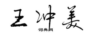 曾慶福王沖美行書個性簽名怎么寫