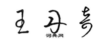 駱恆光王丹奇草書個性簽名怎么寫