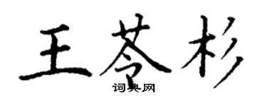 丁謙王苓杉楷書個性簽名怎么寫