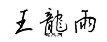 王正良王龍雨行書個性簽名怎么寫