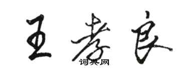 駱恆光王孝良行書個性簽名怎么寫