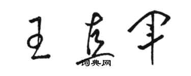 駱恆光王直軍草書個性簽名怎么寫