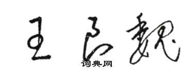 駱恆光王良魏草書個性簽名怎么寫