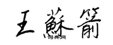 王正良王蘇箭行書個性簽名怎么寫