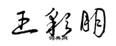 曾慶福王彩朋草書個性簽名怎么寫