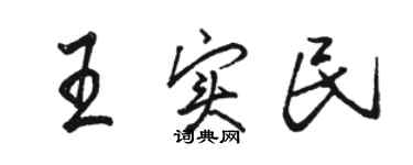 駱恆光王實民行書個性簽名怎么寫