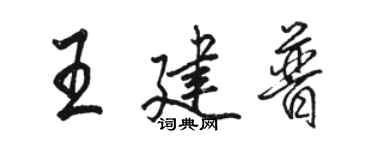 駱恆光王建普行書個性簽名怎么寫