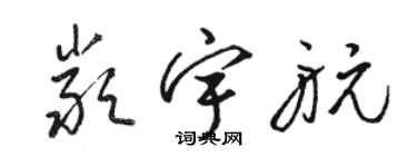 駱恆光嚴宇航草書個性簽名怎么寫