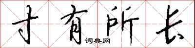 錢沛雲寸有所長行書怎么寫