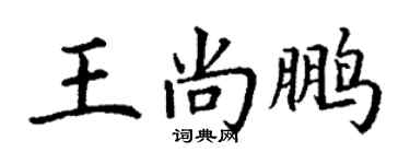 丁謙王尚鵬楷書個性簽名怎么寫