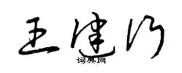 曾慶福王健行草書個性簽名怎么寫