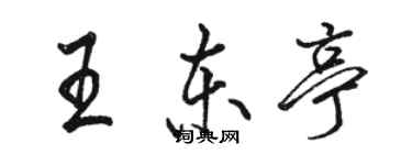 駱恆光王東亭行書個性簽名怎么寫