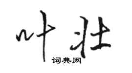 駱恆光葉壯行書個性簽名怎么寫