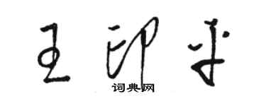 駱恆光王印平草書個性簽名怎么寫