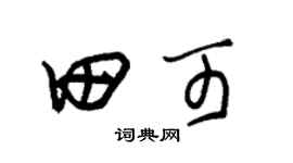 朱錫榮田可草書個性簽名怎么寫