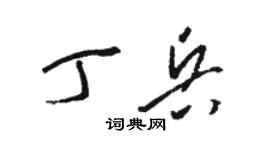 駱恆光丁兵草書個性簽名怎么寫