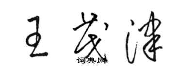 駱恆光王茂津草書個性簽名怎么寫