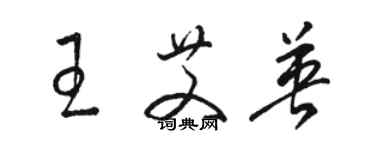 駱恆光王艾英草書個性簽名怎么寫