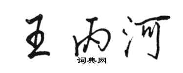 駱恆光王丙河行書個性簽名怎么寫