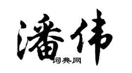 胡問遂潘偉行書個性簽名怎么寫