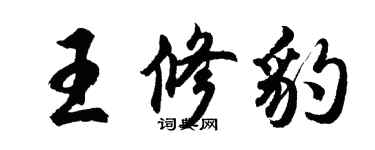 胡問遂王修豹行書個性簽名怎么寫