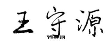 曾慶福王守源行書個性簽名怎么寫