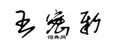 朱錫榮王密新草書個性簽名怎么寫