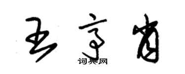 朱錫榮王亭肖草書個性簽名怎么寫