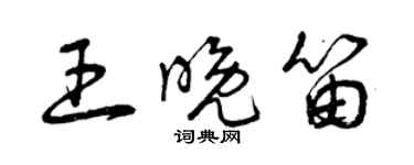 曾慶福王晚笛草書個性簽名怎么寫