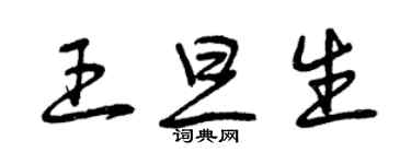 曾慶福王旦生草書個性簽名怎么寫