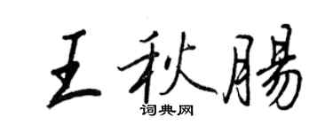 王正良王秋腸行書個性簽名怎么寫