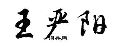 胡問遂王嚴陽行書個性簽名怎么寫