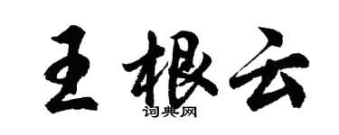 胡問遂王根雲行書個性簽名怎么寫