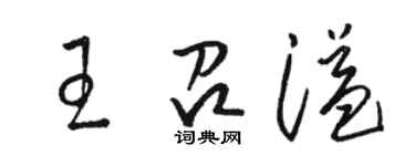 駱恆光王召溢草書個性簽名怎么寫