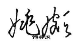 駱恆光姚頗草書個性簽名怎么寫