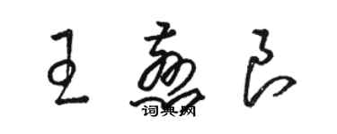 駱恆光王慈良草書個性簽名怎么寫