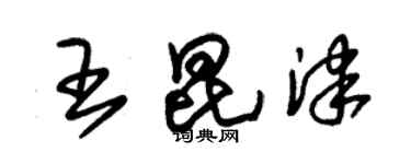 朱錫榮王昆津草書個性簽名怎么寫