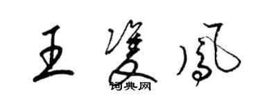 梁錦英王雙鳳草書個性簽名怎么寫