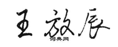 駱恆光王放辰行書個性簽名怎么寫