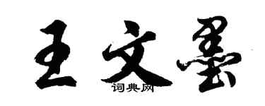 胡問遂王文墨行書個性簽名怎么寫