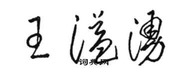 駱恆光王溢涌草書個性簽名怎么寫