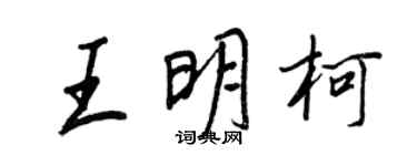 王正良王明柯行書個性簽名怎么寫
