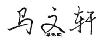 駱恆光馬文軒行書個性簽名怎么寫