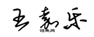 朱錫榮王嘉樂草書個性簽名怎么寫