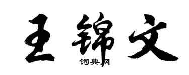 胡問遂王錦文行書個性簽名怎么寫
