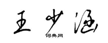 梁錦英王少涵草書個性簽名怎么寫