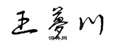 曾慶福王夢川草書個性簽名怎么寫